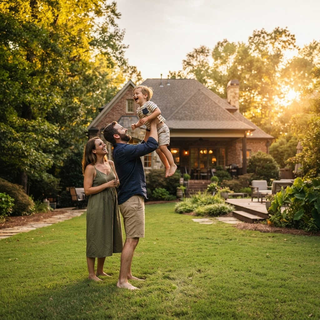 Happy family protected by Am2pm locksmith services
